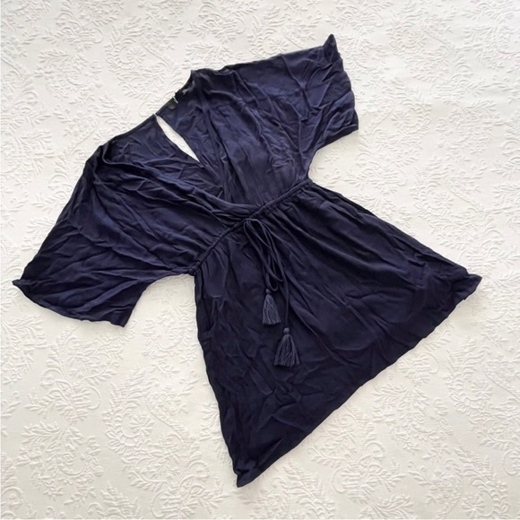 NWT Lulus Find Me Beachside Navy Blue Dolman Sleeve Mini Dress Small - Picture 2 of 5